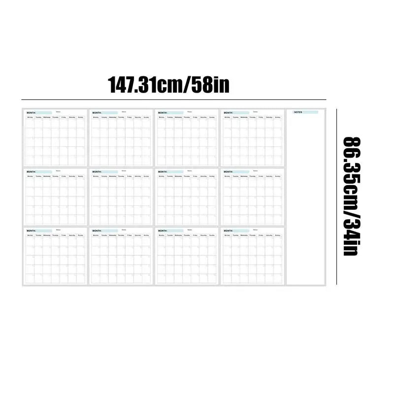 Extra Large Reusable Wall Planner Dry Erase Calendar