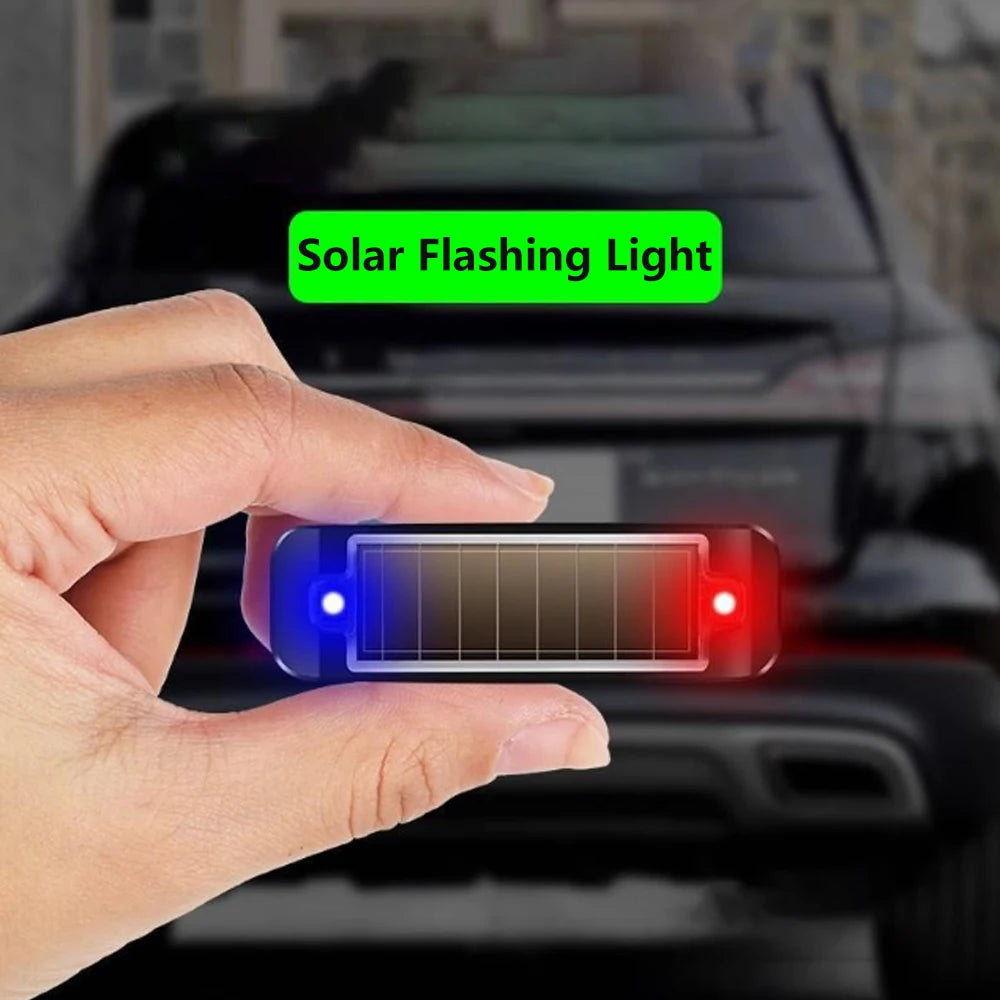 Mini LED Solar Car Warning Light Simulated Alarm Anti-Theft Lamp