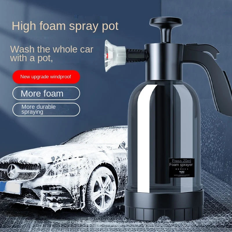 2L Hand Pump Foam Sprayer with 3 Types of Nozzle Hand Pneumatic Foam Cannon Snow Foam Car Wash Spray