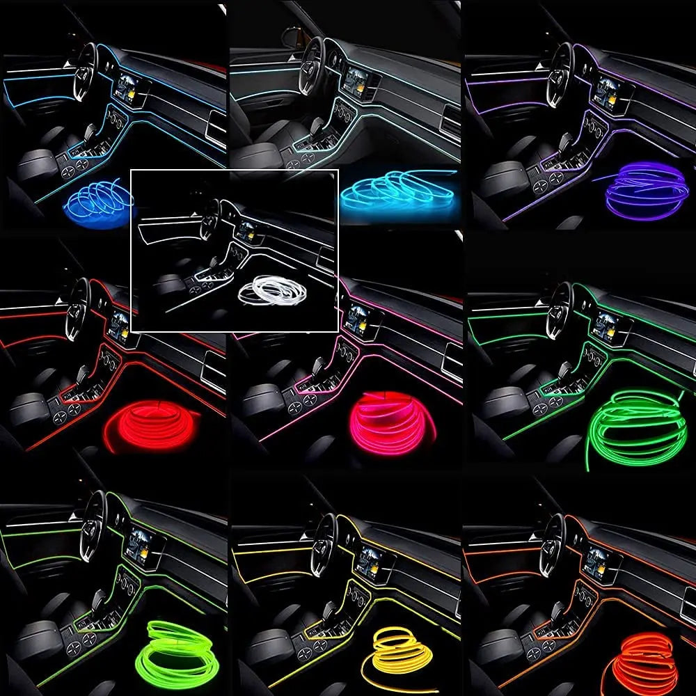 Car Interior LED Strip Light USB Neon EL Wire alternate view