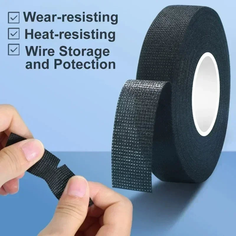 Heat-Resistant Wear-Resistant Car Electrical Tape - Waterproof Soundproof Fabric Tape for Long-Lasting Wire Protection