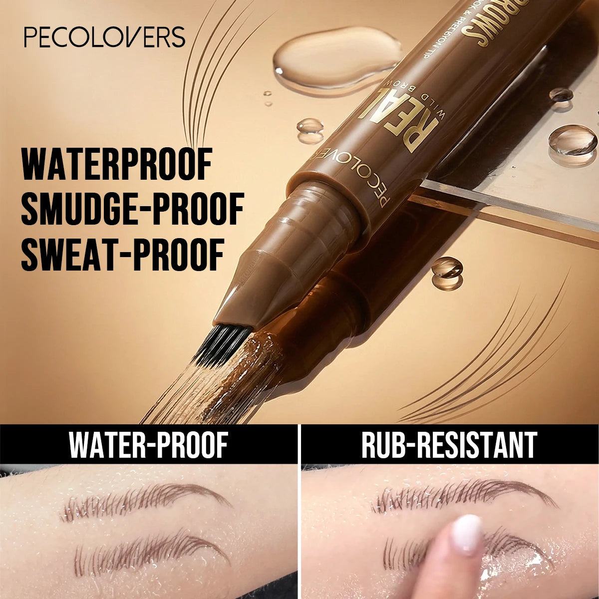 1Pc Fork-Tip Eyebrow Pen, Waterproof Liquid Brow Pencil, Smudge-Proof Brow Liner, B additional angle