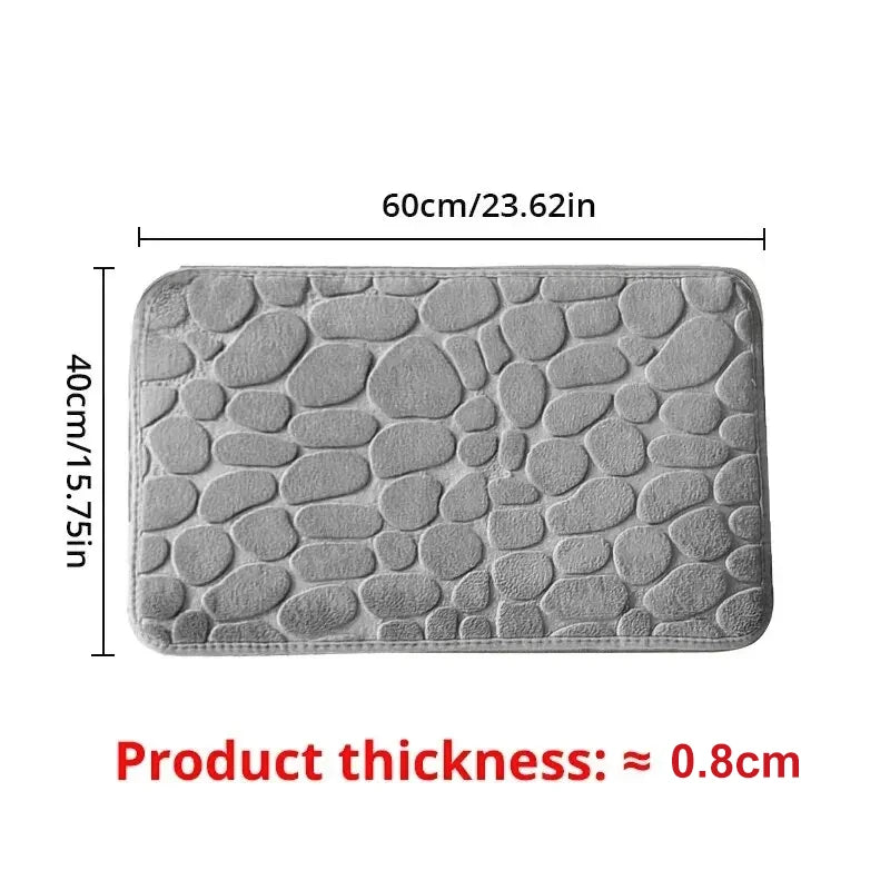 Embossed Microfiber Bathroom Living Room Anti Slip Floor Mat additional angle