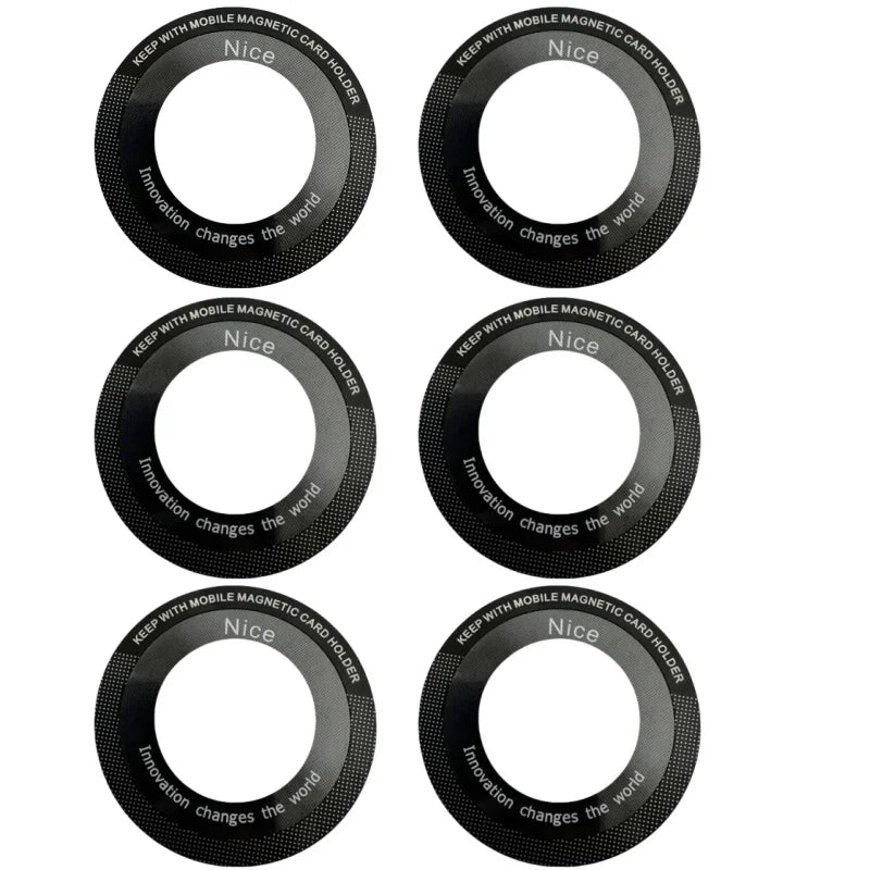 1/2/6Pcs Magnetic Metal Ring Sticker for Wireless Charging – Universal Metal Plate for Phone Cases, Compatible with Car Mounts &