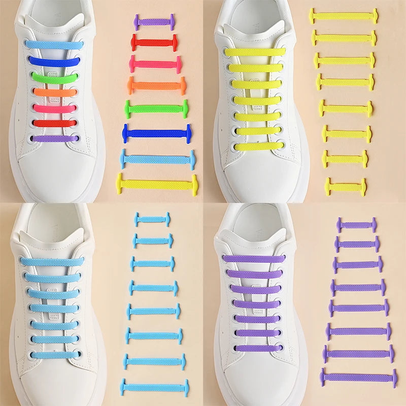 16 Pcs Silicone No Tie Shoelaces