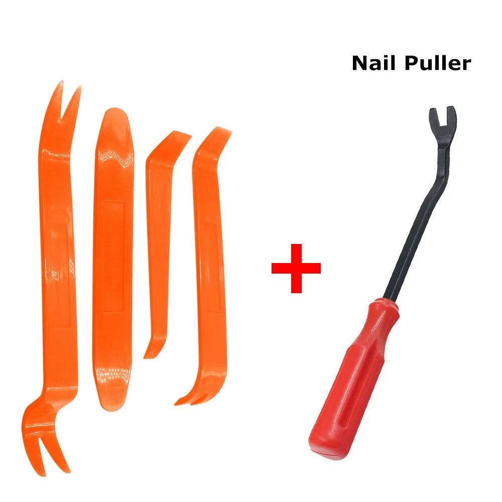 4 Pcs Car Panel Removal Tool Kit Nail Puller Door Pry Clip Trim Installer