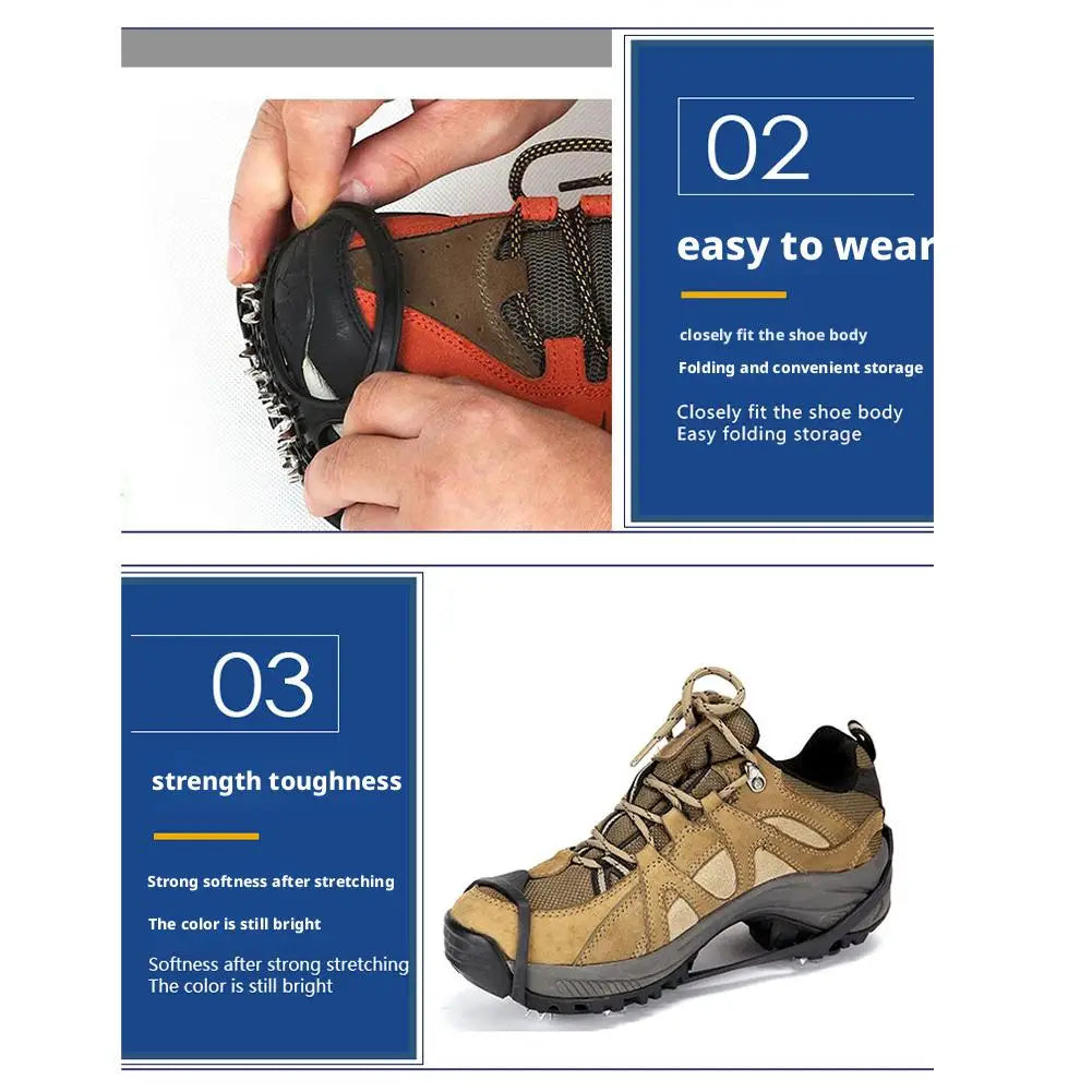 Upgrade Climbing Shoe Spikes 8-Teeth Traction Cleats for Men Women lifestyle view
