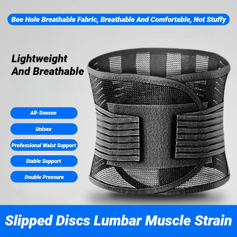 Lumbar Protector Waist Trainer Back Support Breathable Mesh