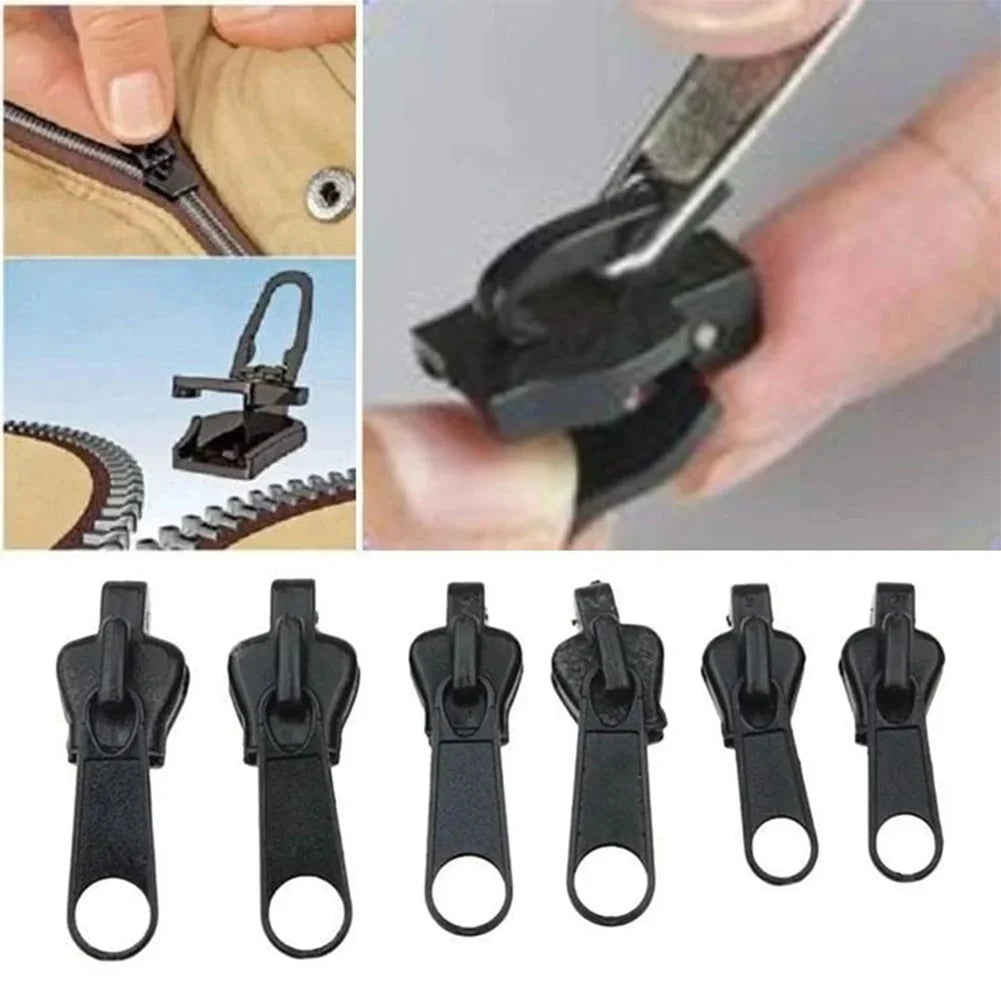 Instant Zipper Repair Kit 6pcs Black Metal alternate view