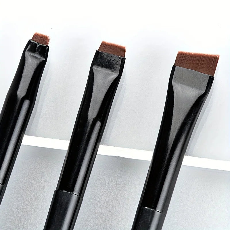 3pcs Blade Eyeliner Brush Set, Fine Oblique Head Eyebrow & Eye Shadow Brush