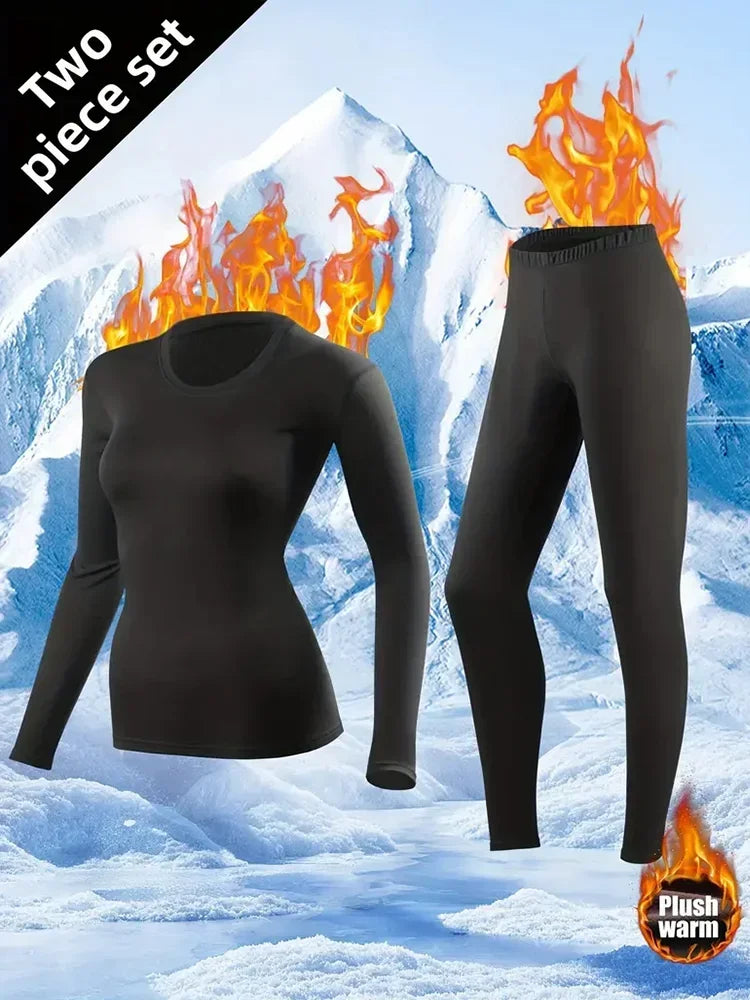 Women's Warm Thermal Underwear Sexy Ladies Intimates Long Johns Women Shaped Sets Female Middle Collar Thermal Shaping Clothes