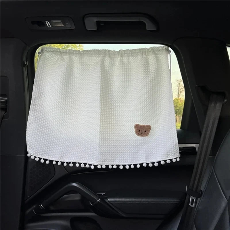 Universal Suction Cup Car Window Sunshade for Kids Baby UV Protection Cartoon Flower Curtain Side Window Shade