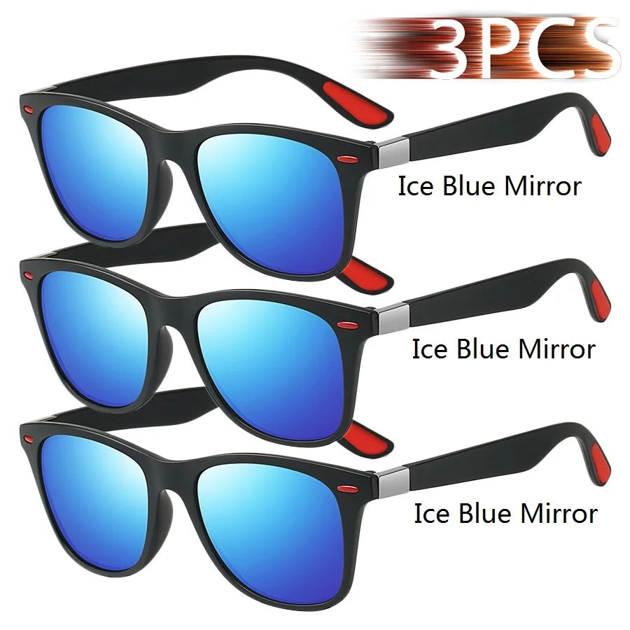 1-2-3PCS Fashion Vintage Square Unisex Driving Fishing Sunglasses Men Women Luxury additional angle