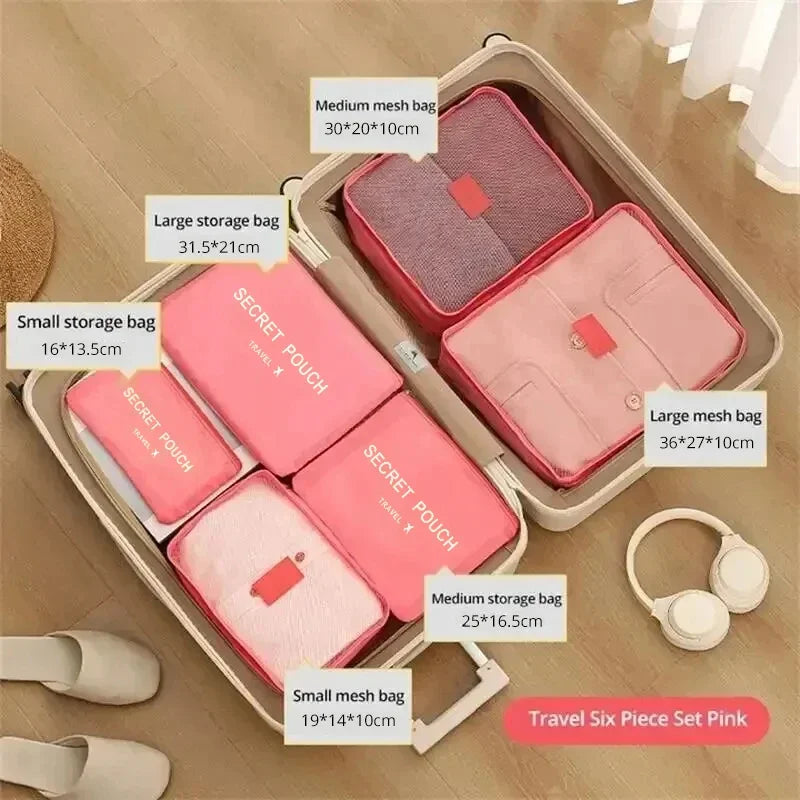 Travel Storage Bag 6 Pcs Waterproof Large Capacity additional angle