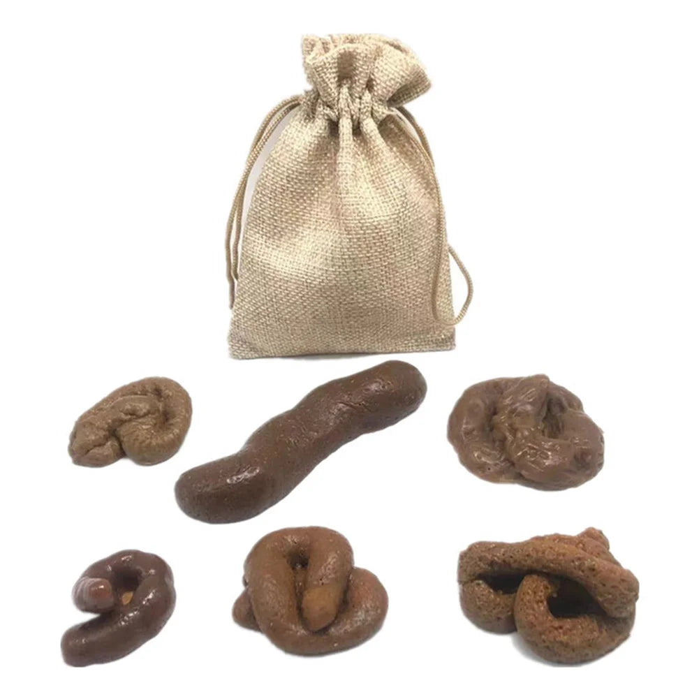 Fake Dog Poop Pranks Gag Gift Party Simulated Stool Soft Rubber 6 Pieces