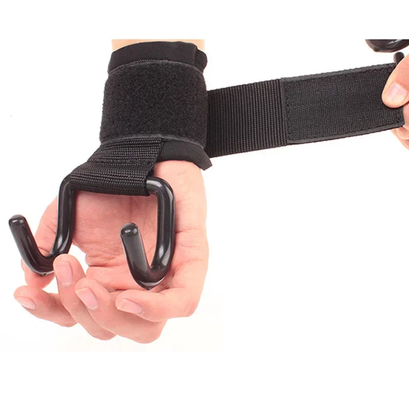 Weight Lifting Hook Grips With Wrist Wraps
