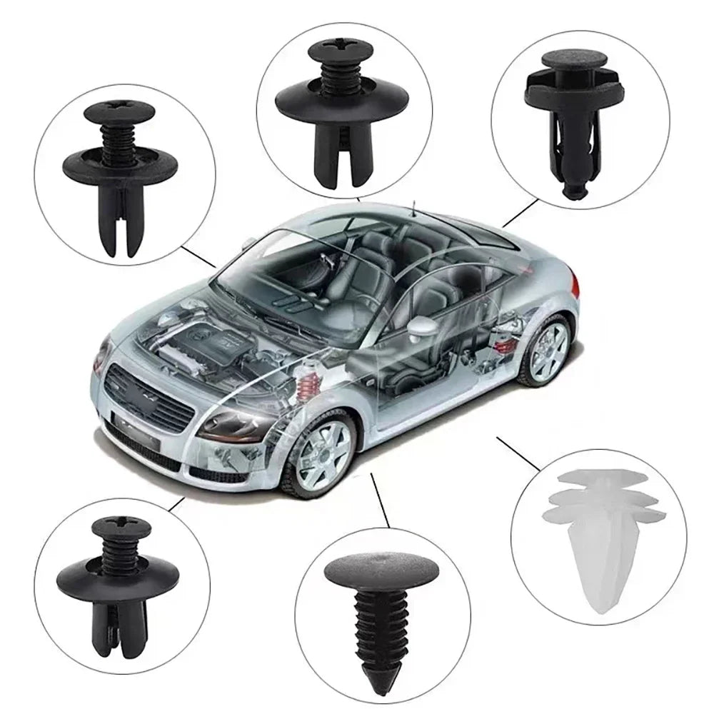 KKJOY 100/50PCS Auto Fastener Clips Kit - Multi-Size Retainers for Car Fender, Bumper, Door & Panel Trim
