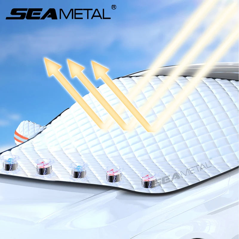 SEAMETAL Car Windshield Snow Cover Winter Waterproof Windscreen Snow Shield Sun Shade Protection Cover Universal for Suv/Sedan