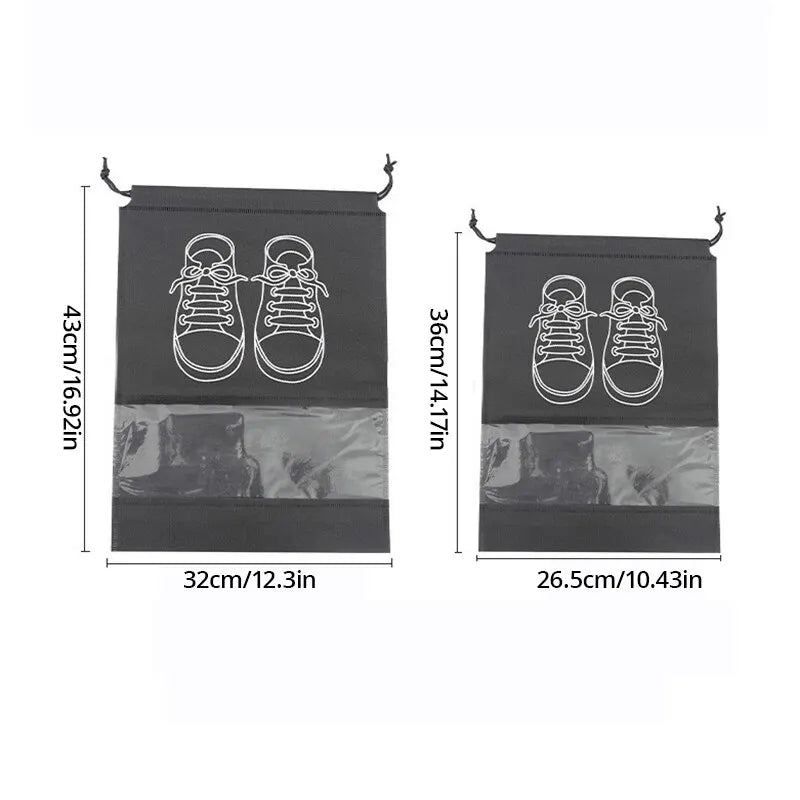 Shoe Storage Bag Set Of 5 Non-Woven Travel Drawstring Bag additional angle