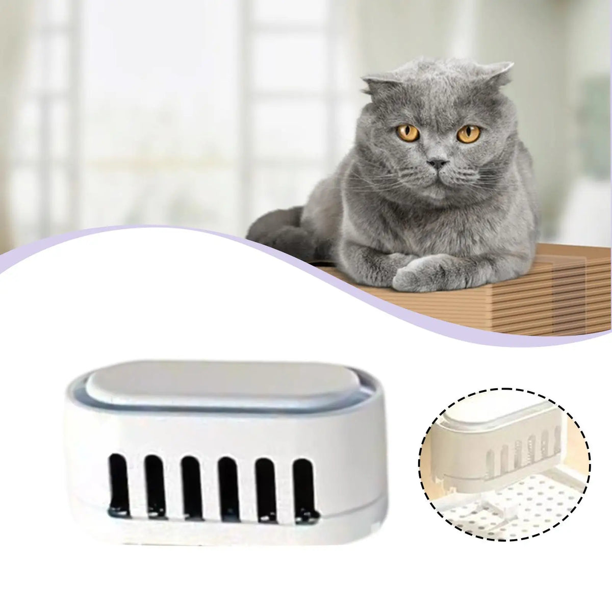 Smart Litter Box Deodorizer Kitten Toilet Tray Easy to Use Cleaner Elimination Friendly Deodorizing Box Odor Cleaning Remover