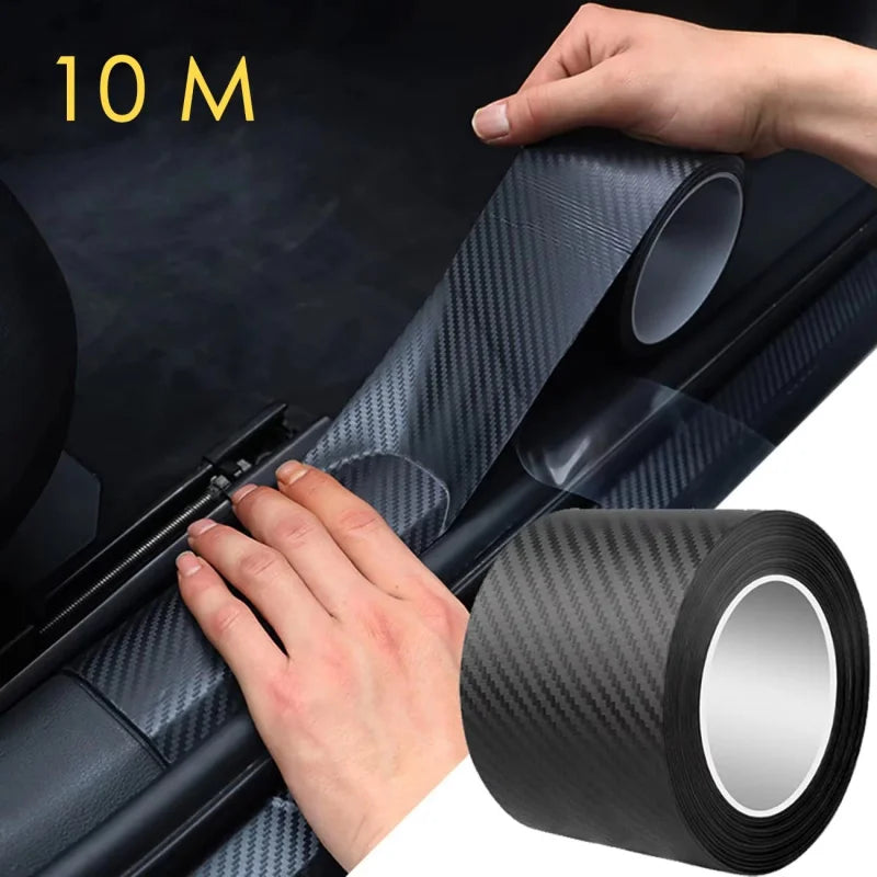 1-5m Nano Carbon Fiber Car Tape Sticker Door Mirror Paste Protector Strip DIY Protection Protective