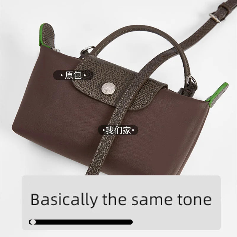 1 Set Bag Strap For LONGCHAMP Mini Punch-free Leather Shoulder Strap Set Transformation detail view