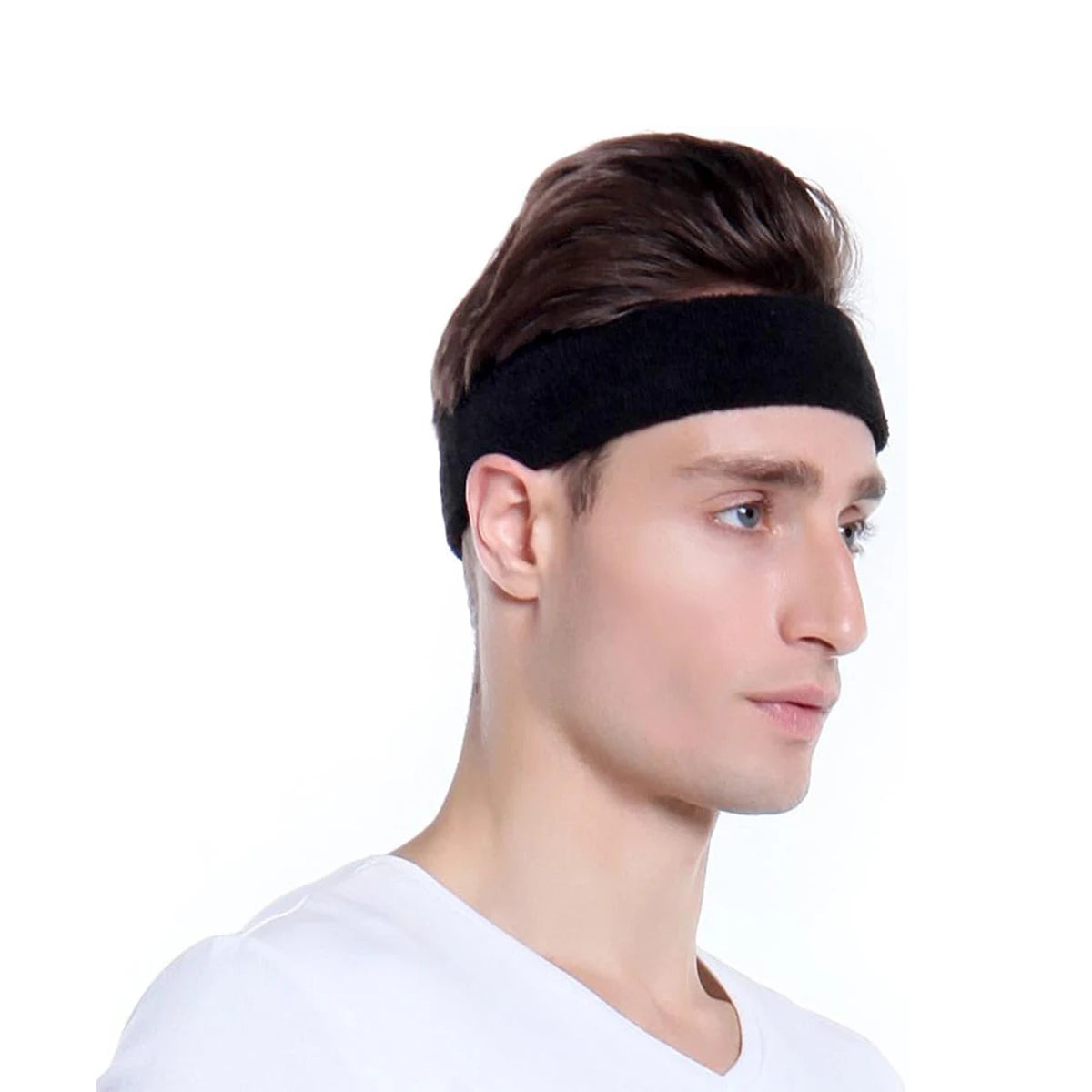 3-Piece PU Sports Headband Set for Tennis, Basketball, Running, Gym