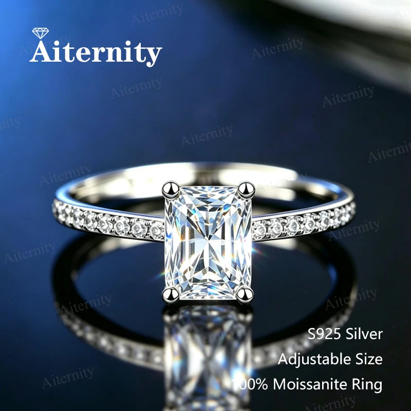 0.5-2CT Pear/Oval/Radiant Moissanite Rings For Women Real S925 Silver with GRA Certif alternate view