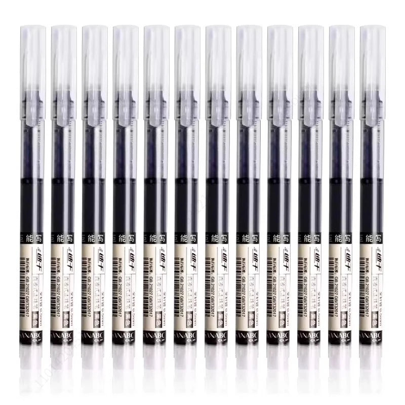 Liquid Ink Gel Pens 9-100Pcs 0.5mm, Black Blue Ballpoint Pen for School Office Writing, Smooth Signature Pens, School Supplies