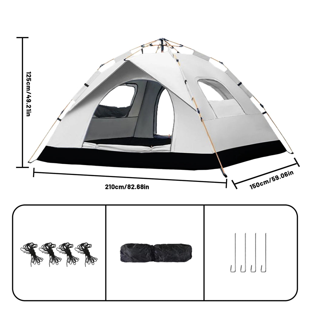 Silver Compact Auto-Tent Sunshade for 3-4 People