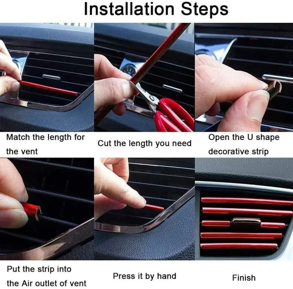10 Pcs 20cm Car Trim Protector Strips Air Outlet Door Edge detail view