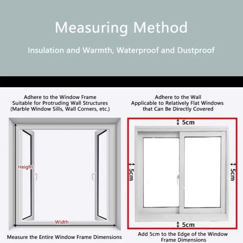 Window Insulation Film, Winter Indoor Windproof and Warm Windows, Energy-saving Transparent Film, Screen Window, Door Curtain