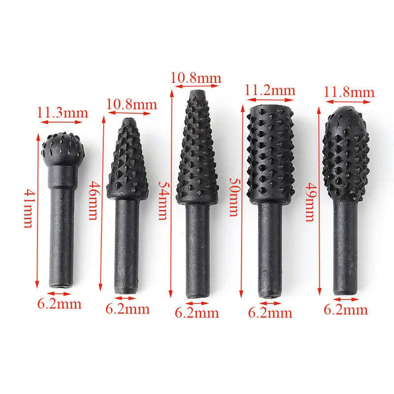 1/4'' 5PCS Drill Bit Set Cutting Tools for Woodworking Knife Wood Carving Tool Carpent close-up view