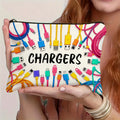 Vibrant Colorful Cable & USB Storage Bag Durable Zipper Pouch, Unisex Electronic Accessory Case with "CHARGERS" Print Pouch Bag