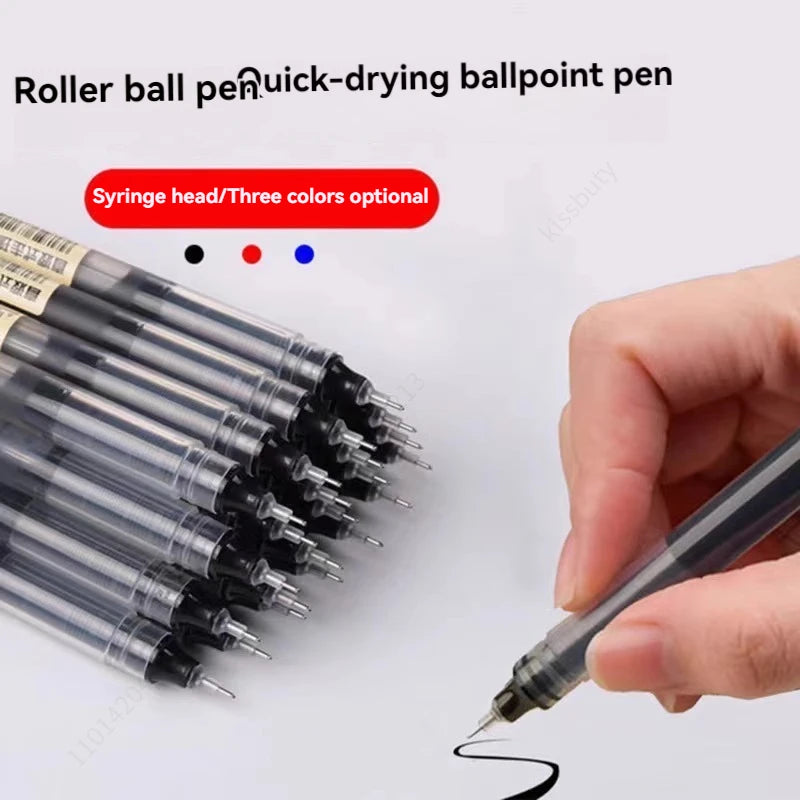 Liquid Ink Gel Pens 9-100Pcs 0.5mm, Black Blue Ballpoint Pen for School Office Writing, Smooth Signature Pens, School Supplies