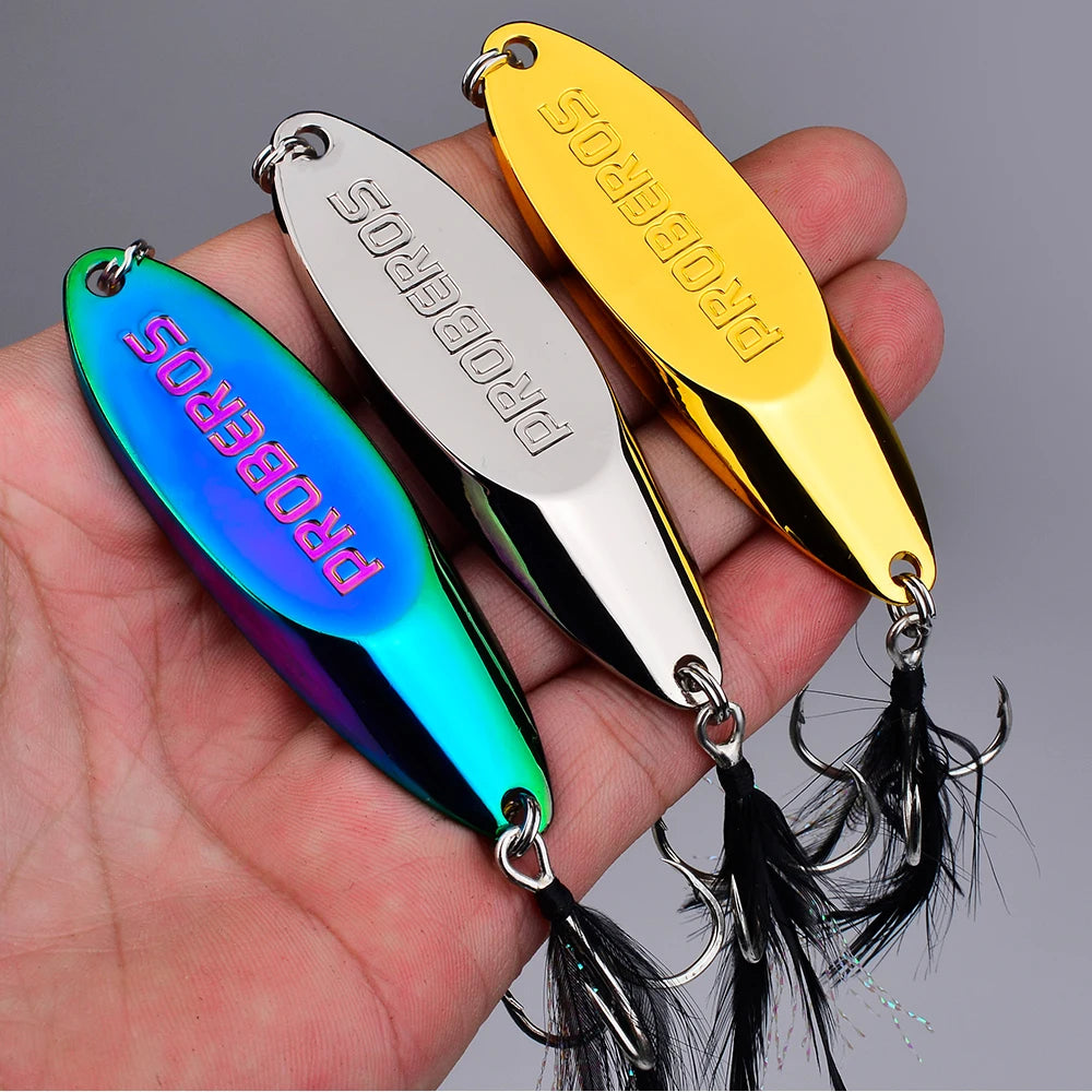 3pc Metal Sequin Bait Spoon Lure with Strengthened Hooks