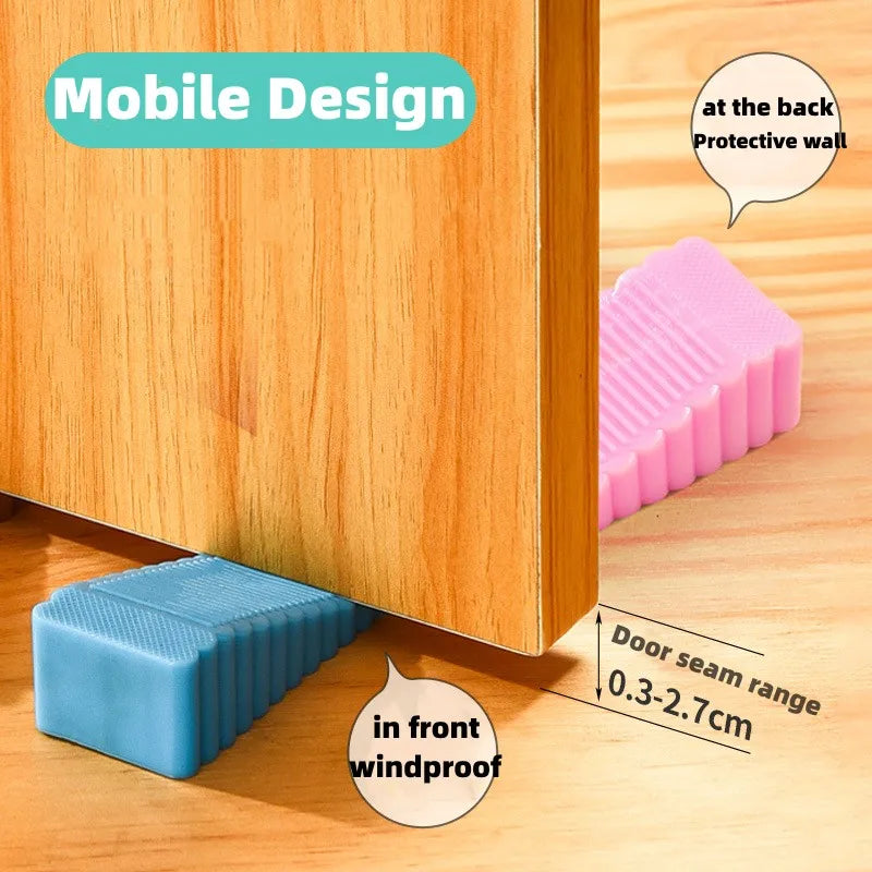 Silicone Door Stop Wedge Anti-Collision Doorstopper close-up view