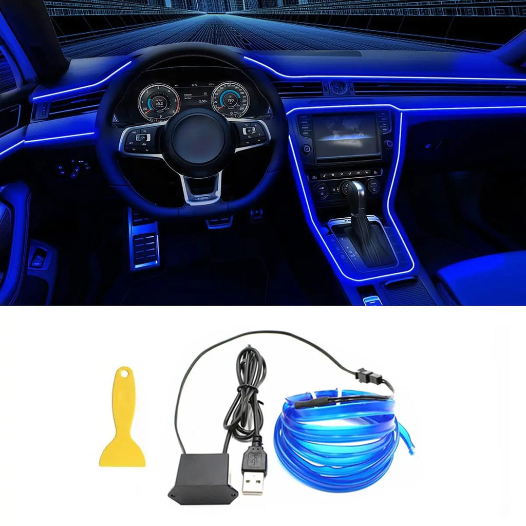 Car Interior LED Strip Light USB Neon EL Wire