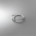 New Fashion Simple Single Circle V-shaped Thin Rings For Women Crystal Zircon Summer Open Ring Accessory Female Daily Ring Gifts