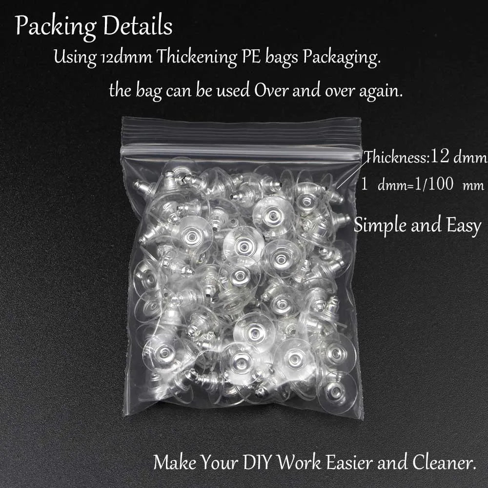 100Pcs Rubber Earring Backs Post Nuts Silicon Steel Earnuts Stud Earring Back for DIY lifestyle view