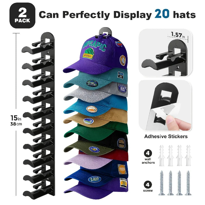 Multi Layer Baseball Cap Wall Rack ABS Plastic Hat Organizer