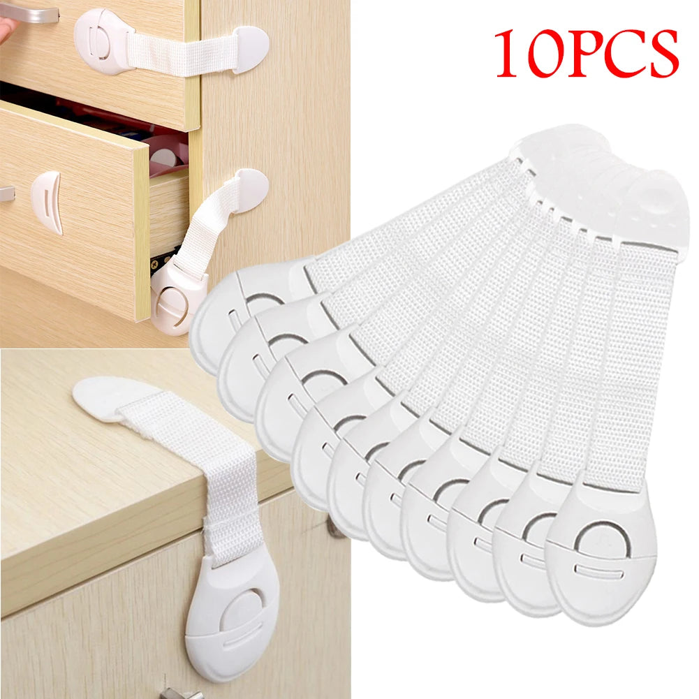 10pcs Child Safety Cabinet Lock Baby Proof Security Protector Drawer Door Cabinet Lock Plastic Prote