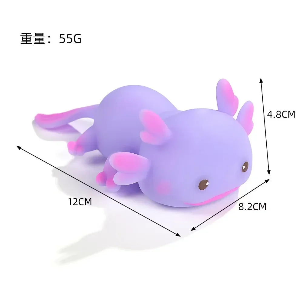 1/4pcs Axolotl Squeeze Ball Cute Fish Relax Cartoon Antistress Squishy Stress Relie additional angle