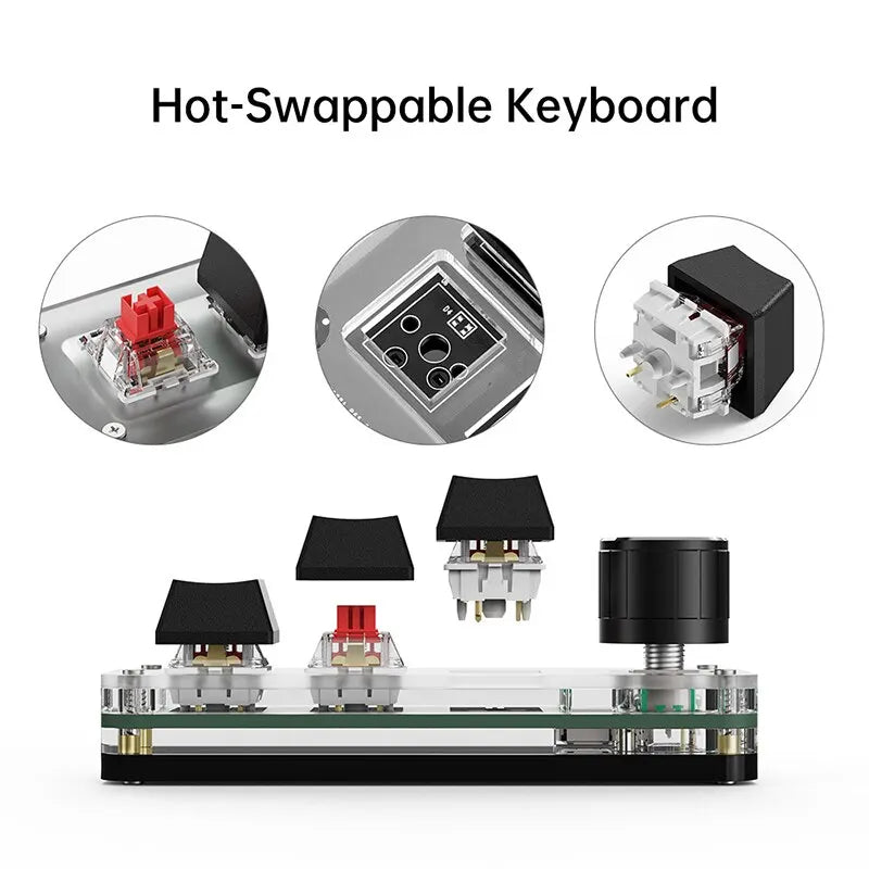 3 Key Mini Mechanical Macropad RGB Keyboard close-up view
