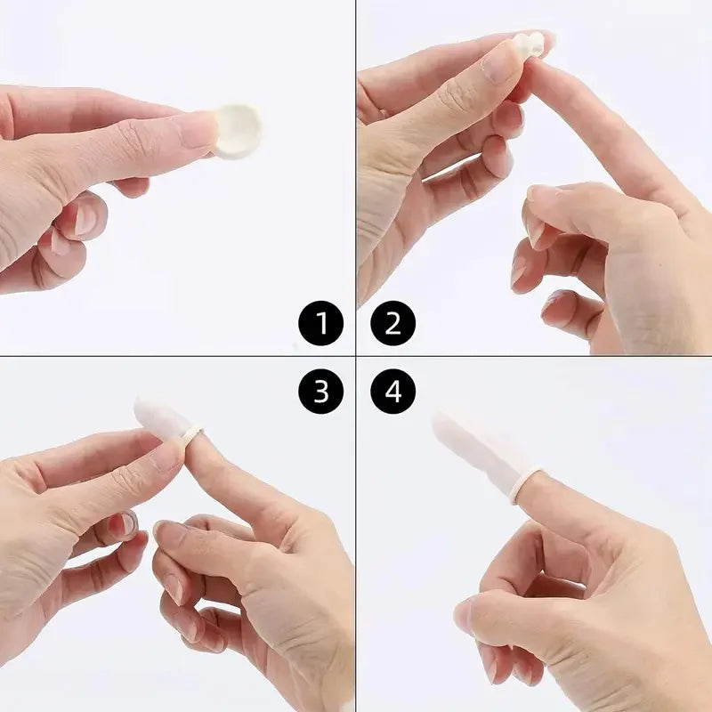Multi-color Disposable Finger Cots Latex Powder Free 100 Pcs detail view