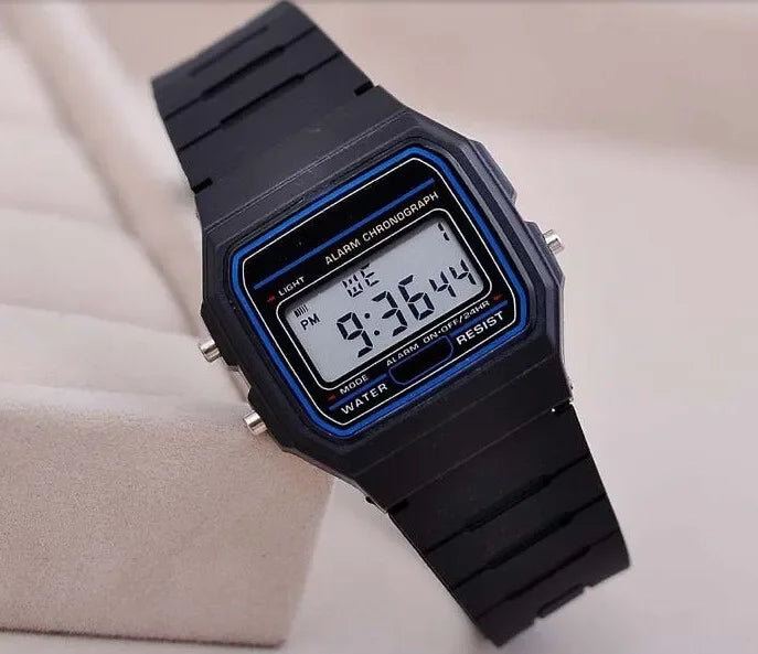 Men's Sport LED Digital Watch Simple Small Square Dial Electronic Silicone Band Fashi alternate view