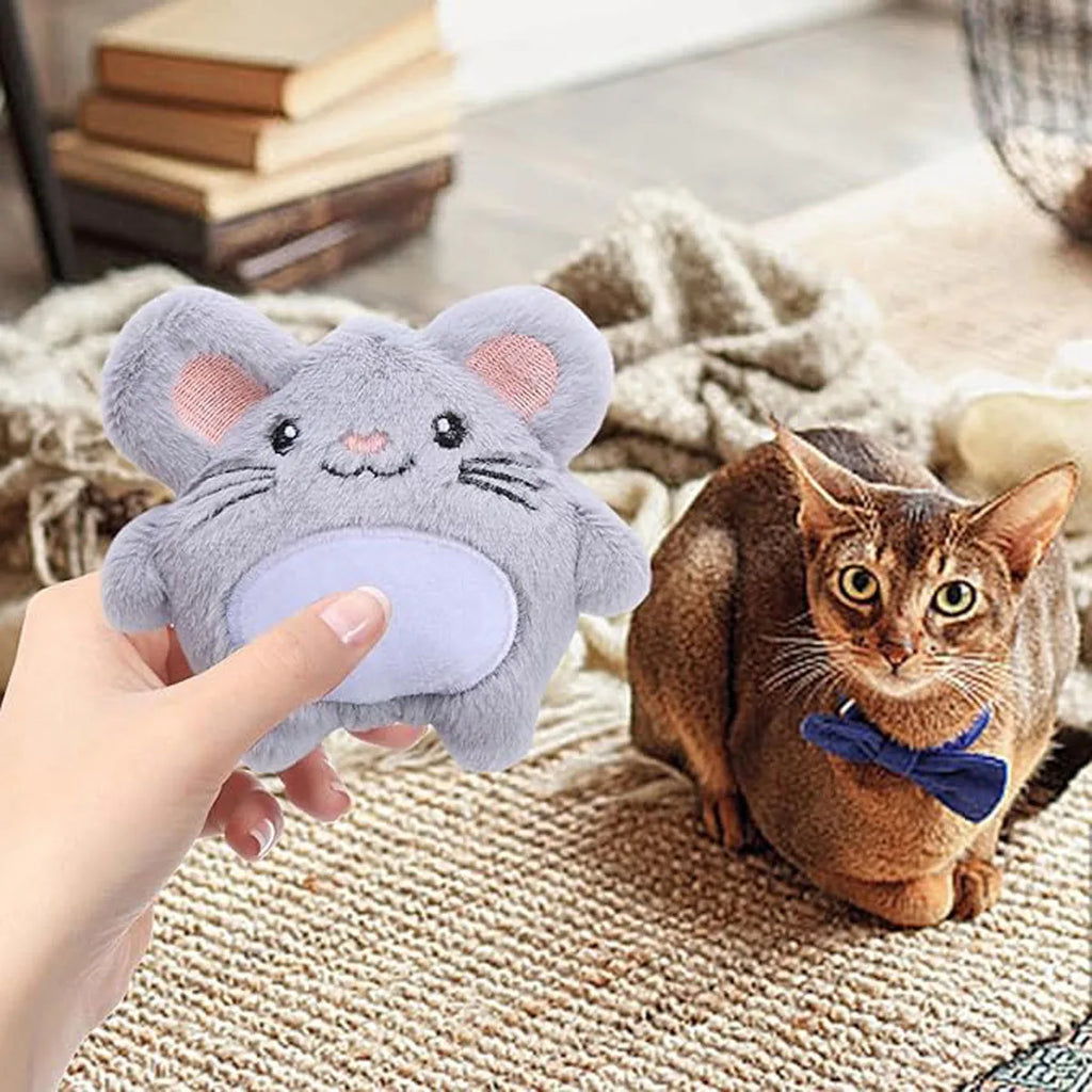 New Plush Doll Mouse Rabbit Cartoon Animal Cat Dog Double Pet Toy Soft Bite-Resistant Self-Exciting Cat Toy