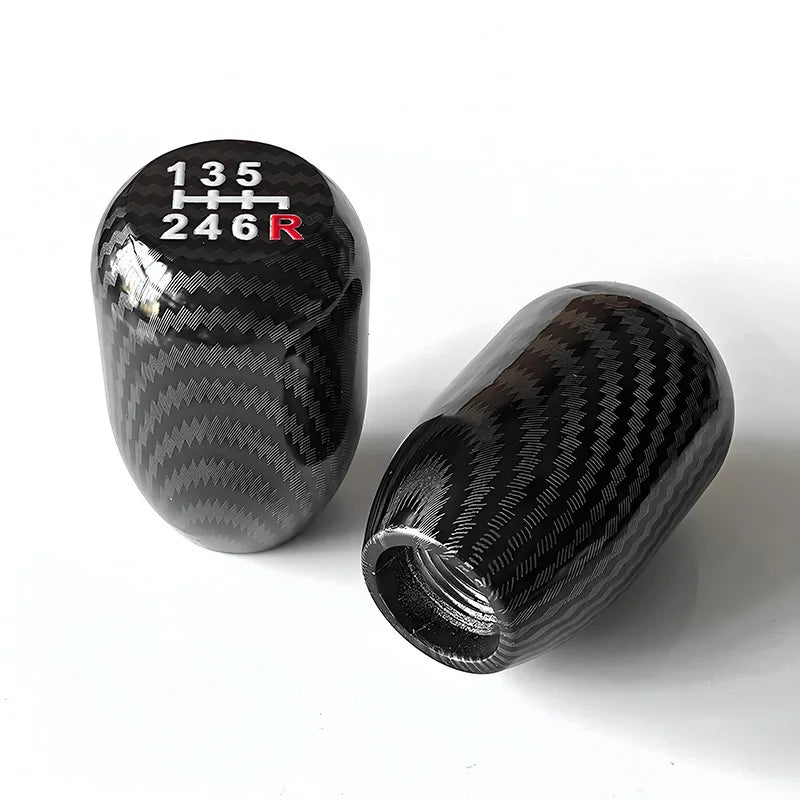 Universal Racing 5/6 Speed Aluminum Car Gear Shifter Knob Black Carbon Manual Transmission Gear Shift Knob Shift Lever Automatic