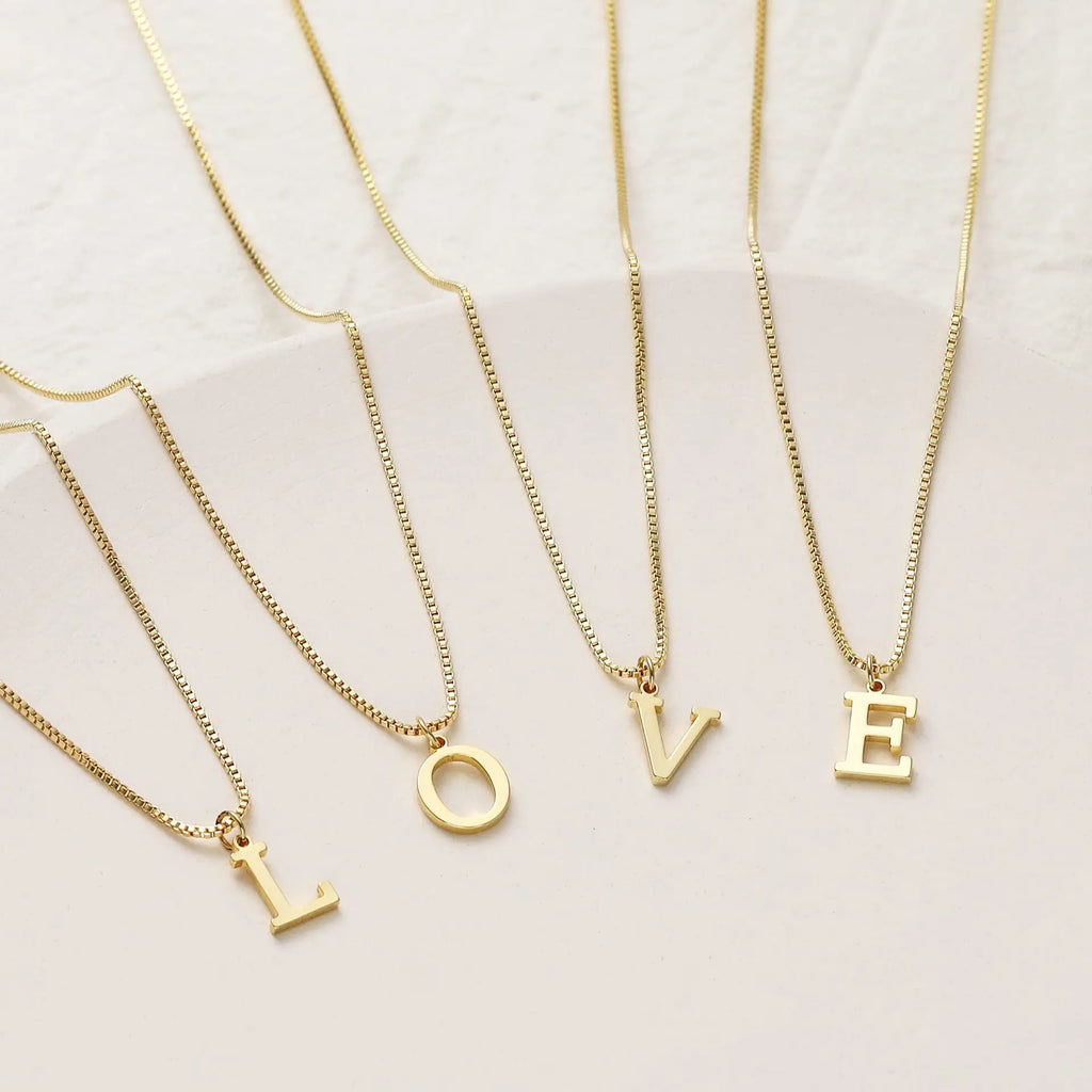 A-Z Initial Necklace 18K Gold Plated Stainless Steel Necklace for Women alternate view