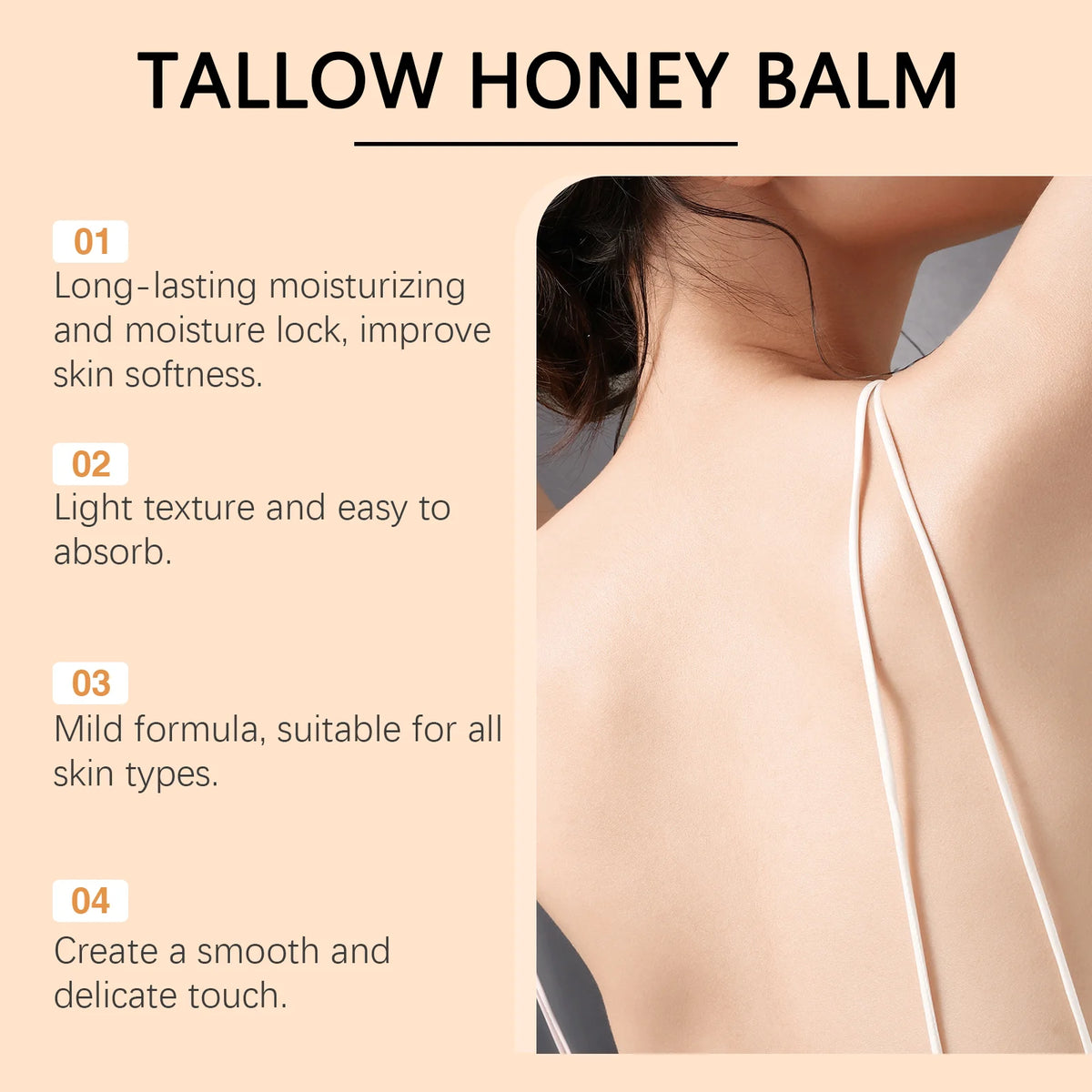 Tallow Honey Cream Hydrating Body Moisturizer Lotion